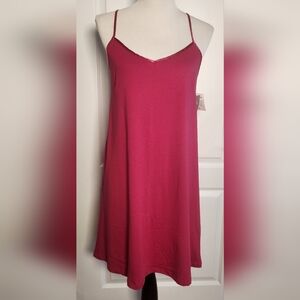 Lord & Taylor Womens Large Cotton Chemise Nightgown NWT Spaghetti Straps Pink